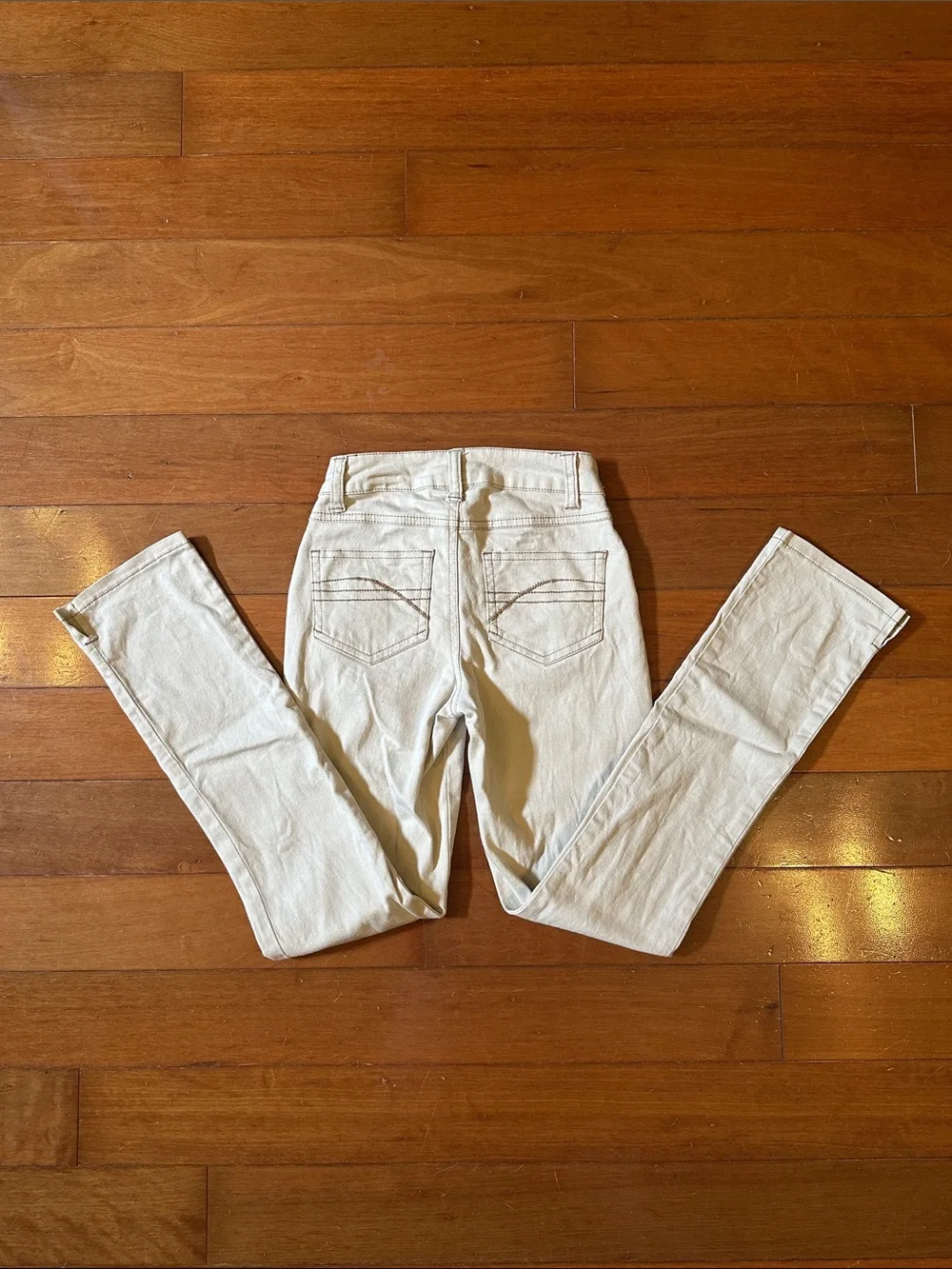 Justice Cream Straight-Leg Girls Jeans